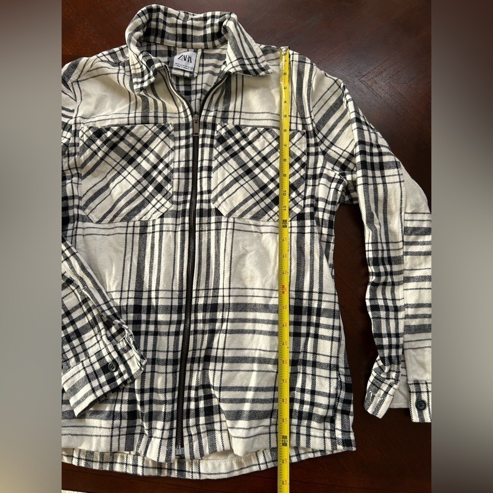 ZARA Shirt in Black and Cream SIZE M - Picture 5 of 7